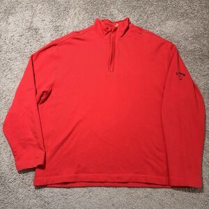Callaway Red 1/4 Zip Sweatshirt Pullover Mens Large Golf Preppy NWOT Athleisure